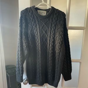Pure merino wool size medium (large) Aran sweater. Grey in color.
